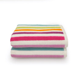Colourful Striped Bath Towels - Pack Of 2