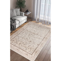 Marco Beige Traditional Floral Area Rug – Luxury Living Room, Bedroom & Hallway Carpet – Classic Oriental Pattern Floor Mat