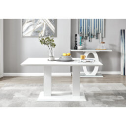 Eubanks Double Pedestal High Gloss Dining Table - Luxury Modern Design