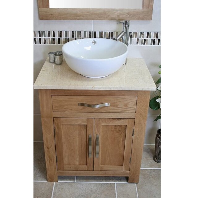 Deese 750mm Single Bathroom Vanity with Vessel Ceramic Basin