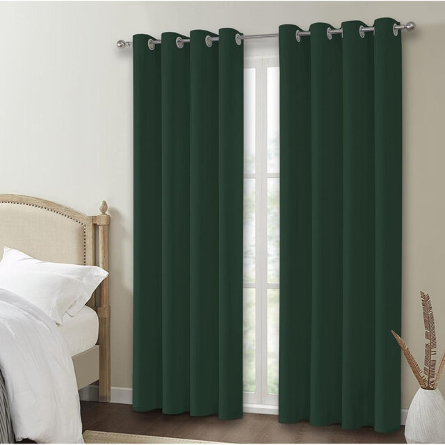 W46 x L54 Inch Eyelet Blackout Curtains, 54 Inch Drop Thermal Insulated Light Blocking Short Window Drapes