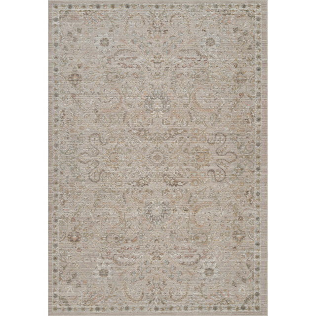 Washable Living Room Traditional Area Rug – Soft Polypropylene Weaving, Low Pile, Non Slip Cotton Backing for Elegant Indoor Spaces, Beige