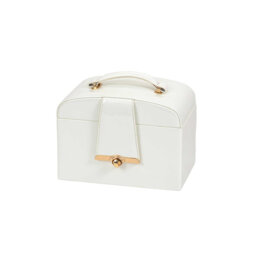 White Patent Faux Leather Jewellery Box +