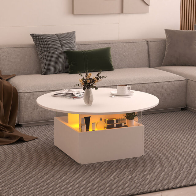 Solid Coffee Table with Storage