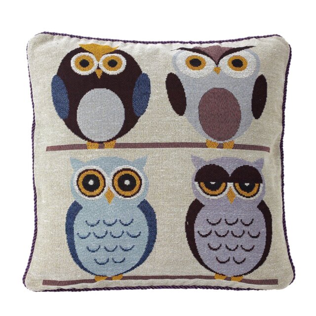 Radlee Tapestry Owls Scatter Cushion Cover With Filler Pad