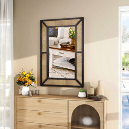 Alynia 60x90CM Wall Mirror Rectangle Wood Framed Accent Mirror