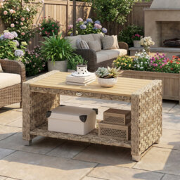 Rectangular Metal Outdoor Coffee Table , 90cm cm W 50cm cm D