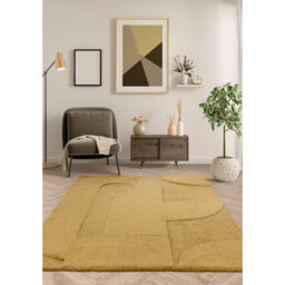 Claverton Cozy Geometric Tufted Yellow Area Rug