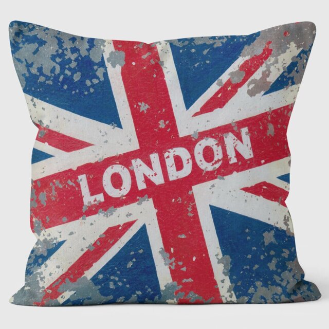 LONDON Union Jack - Martin Wiscombe - Retro Art Print Cushion