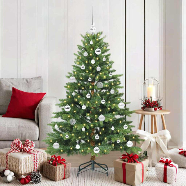 Artificial Christmas Tree with 150 LEDs Green PE and PVC