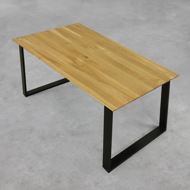 Brinegar Oak Metal Base Dining Table