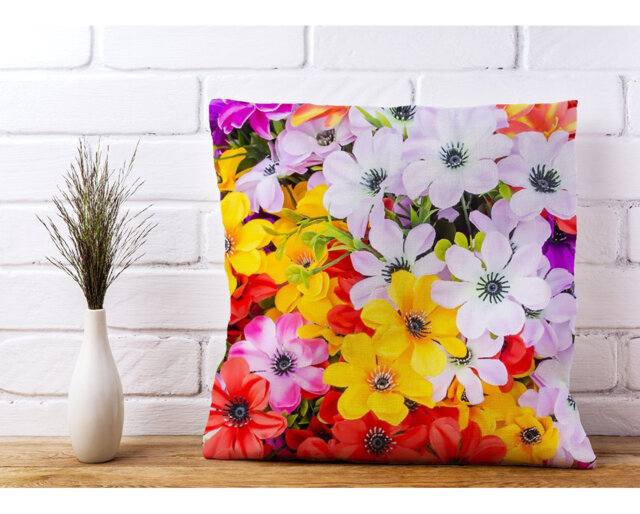 Mahaffie Spring Flowers Floral Scatter Cushion with Filling