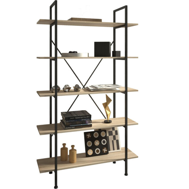 Heckson 179.5cm H x 106cm W Metal Etagere Bookcase