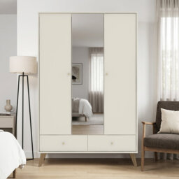 Abby 3 Door 2 Drawer Wardrobe With Mirror