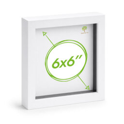 "Nicola Spring - 3D Box Photo Frame - 6"" x 6"" - White"