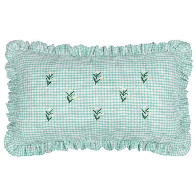 Les Petite Fleurs Floral Green Rectangular Cushion