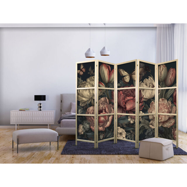 171cm H Solid Wood Folding Room Divider