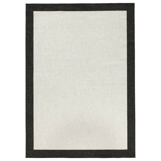 Panama Machine Woven Black/Cream Indoor / Outdoor Rug
