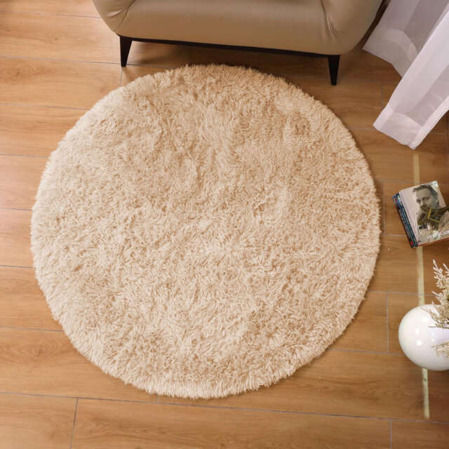 Round Shaggy Area Rug â Plush Soft High Pile Floor Rug For Living Room & Bedroom
