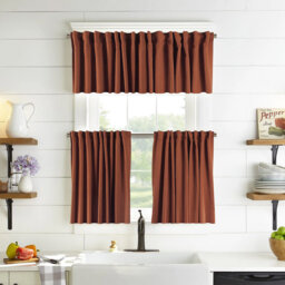 Solid Colour Kitchen Curtain