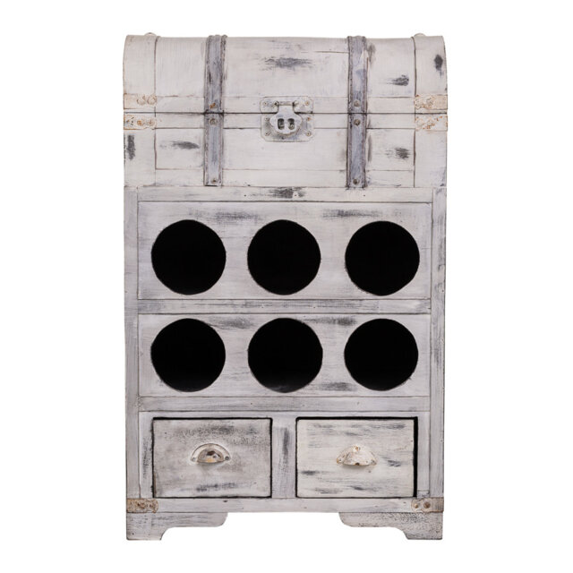 Longoria 6 Bottle Floor Wine Bottle & Glass Rack