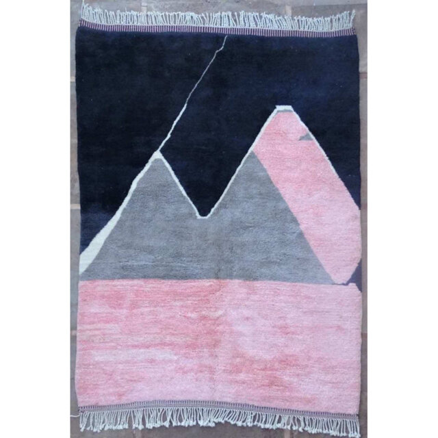 Glenmoral Mrirt Hand Knotted Wool Black/Pink Rug