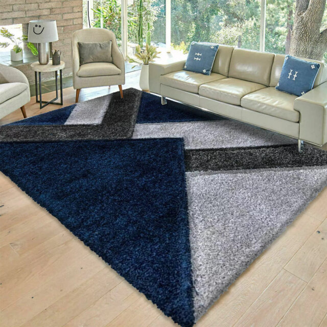 Modern 3D Shaggy Rugs Geometric Carved Design Large Area Rugs Soft Thick Fluffy Rug For Living Room Bedroom Small Floor Mats