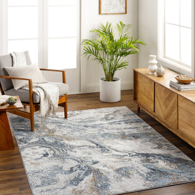 Darsie Abstract Machine Woven Area Rug