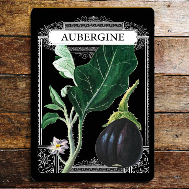 Garden Seeds Aubergine Kitchen Metal Wall DÃ©cor