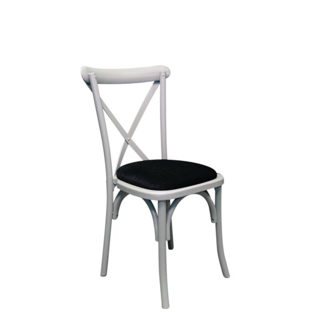 Aviles 43cm H Polyester Blend Upholstered Cross Back Stacking Side Chair