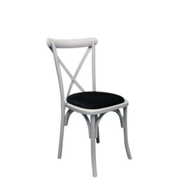 Aviles 43cm H Polyester Blend Upholstered Cross Back Stacking Side Chair