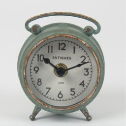 Analogue Metal Quartz Movement / Crystal Tabletop Clock in Grey