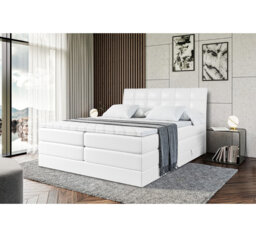 Box spring bed with bed box and topper