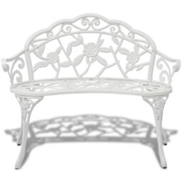 vidaXL Outdoor Patio Bench Garden Bench Furniture with Armrests Cast Aluminum