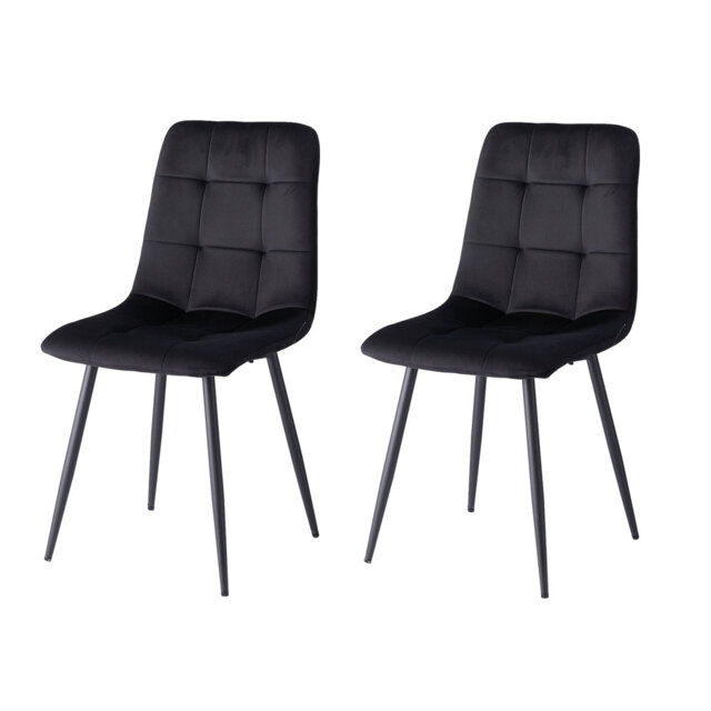 Set Of 4 Chairs - Vintage Dining Chairs - Upholstered In Dutch Velvet - High Back, Grey