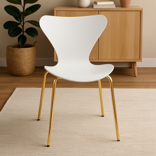 Roxby 49cm H Wing Back Stacking Side Chair in White