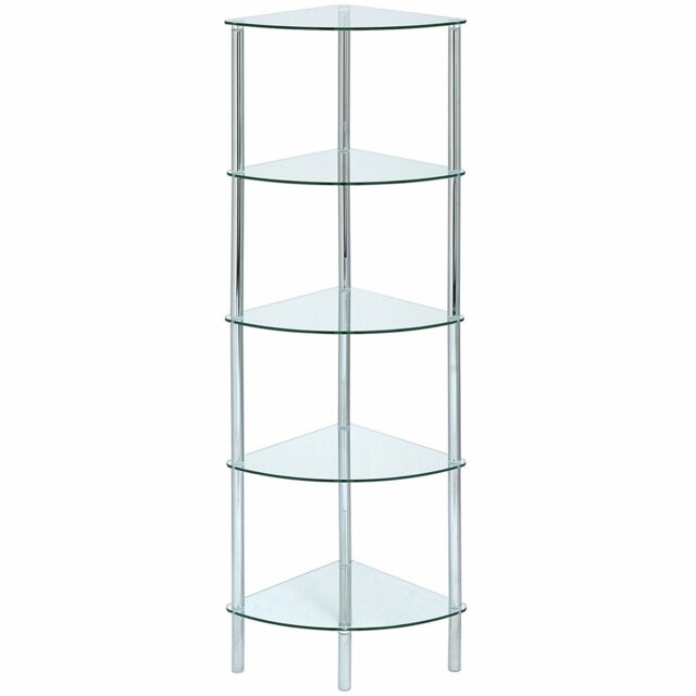 Polo 135cm H x 38.5cm W Steel Corner Bookcase
