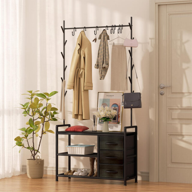 Hall Tree 84cm Wide with Bench and Shoe Storage