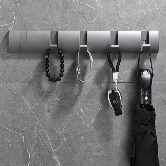 Aleashia Aluminium Wall Wall Mounted Coat Rack