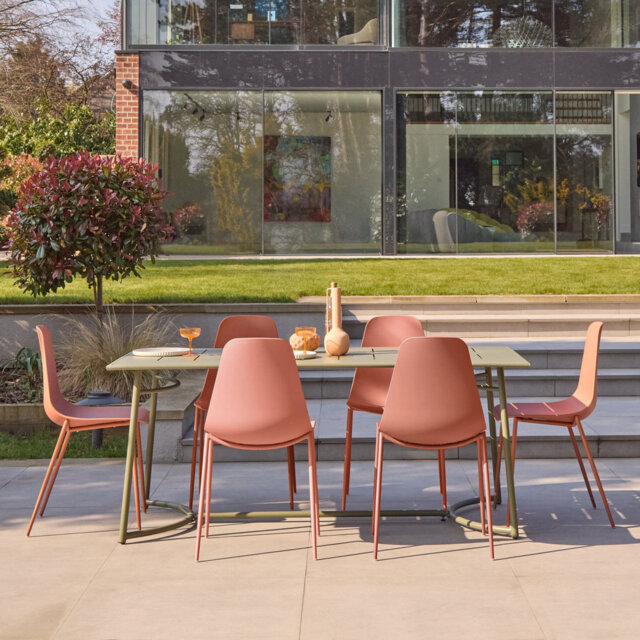 6 Seater Metal Garden Dining Set Chairs