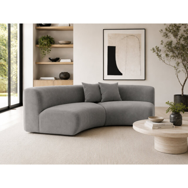 2 Seater Velvet Corner Sofa