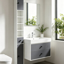 MDF / Particle Board Freestanding Linen Cabinet