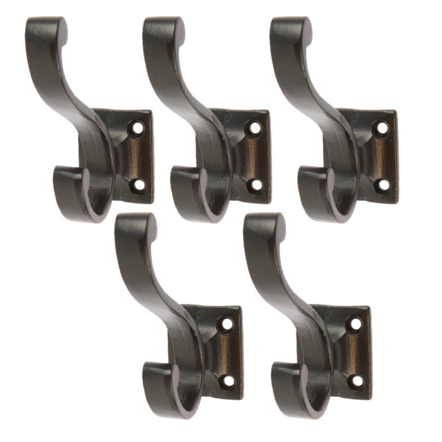 Hammer & Tongs - Square Back Hat & Coat Hook - W35mm x H80mm - Black