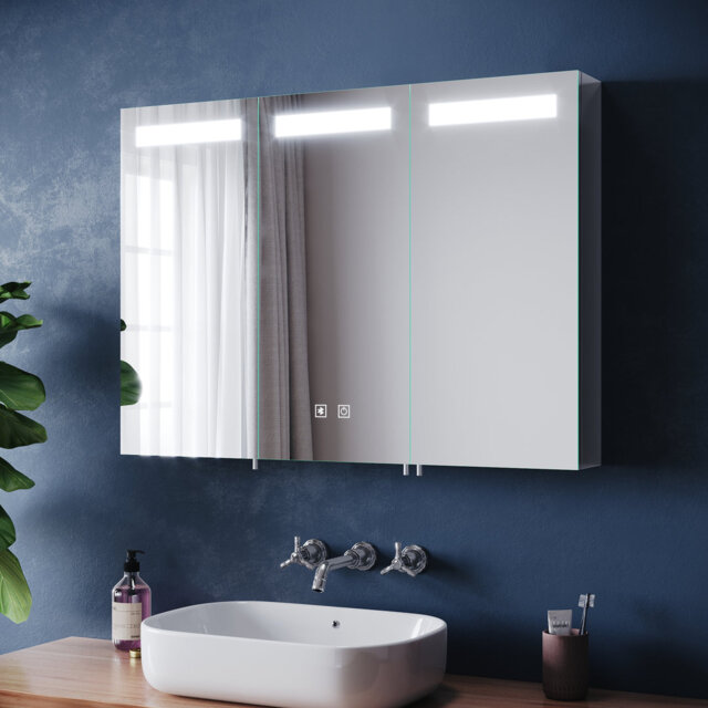 90mm W 65mm H Medicine Cabinet Mirror 8 Adjustable