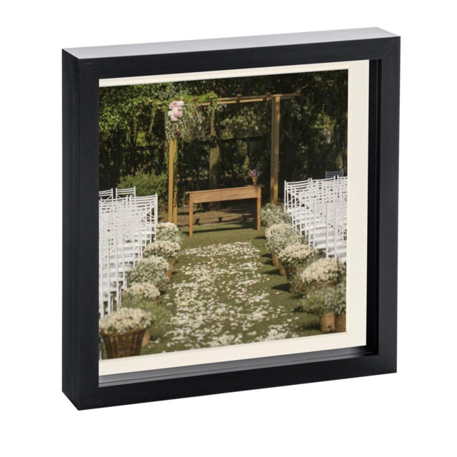 "Nicola Spring - 3D Box Photo Frame - 10 x 10"" with 8 x 8"" Mount"