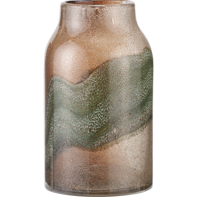 Valtellina Brown and Green Glass Vase
