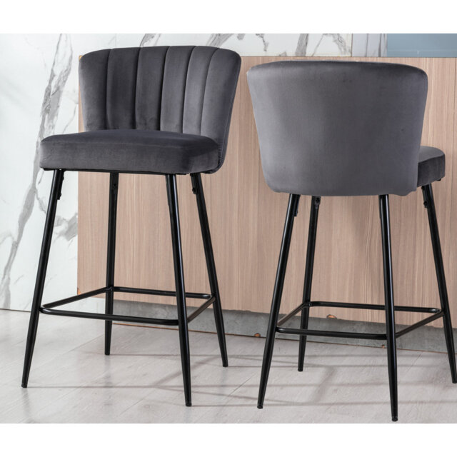 Catharina Velvet Bar Stool 2Pcs