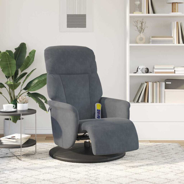 Massage Recliner Chair Velvet Modern Luxury Swivel Home Seating Plywood