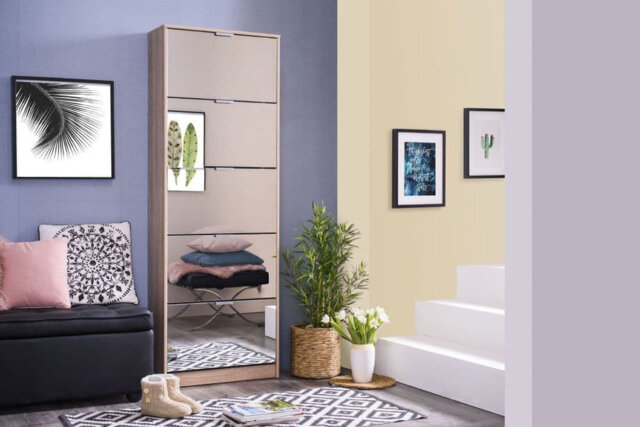 Nolarad 5-tier Mirrored Shoe Rack Cabinet - Space-saving Organiser With Oak Effect For 20+ Pairs