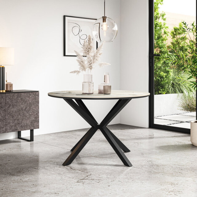 Calne Sintered Stone Ceramic Round Dining Table 6-8 Seater